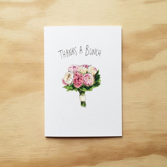 Thank You Card with Floral Design – "Thanks A Bunch" Message – Blank Inside for Personalization – Perfect for Any Occasion