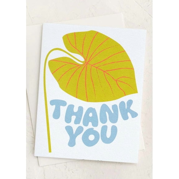 Thank You Card with Leaf Design  Vibrant Colors  Blank Inside for Personal Messages  Perfect for Gifts, Gratitude, or Special Occasions