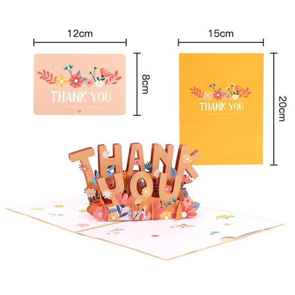 Thank You Cards 3D Greeting Card For Mothers Fathers Day Gratuation Valentines