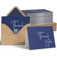 thumbnail image 1 of Thank You Cards With Envelopes Bulk Set & Stickers - 100 Pack 4x6 Blank Thank You Notes Bulk Box Set - Large Note Card Small Business, Wedding, Baby Shower & Bridal Shower - Navy Blue, 1 of 7
