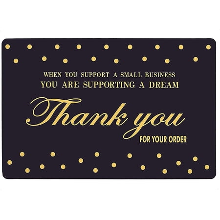 Thank You Cards Small Business 100 Pack -Business Card Sized -Thank You For Your Order and Supporting A Small Business - Best for Retail or Online Stores