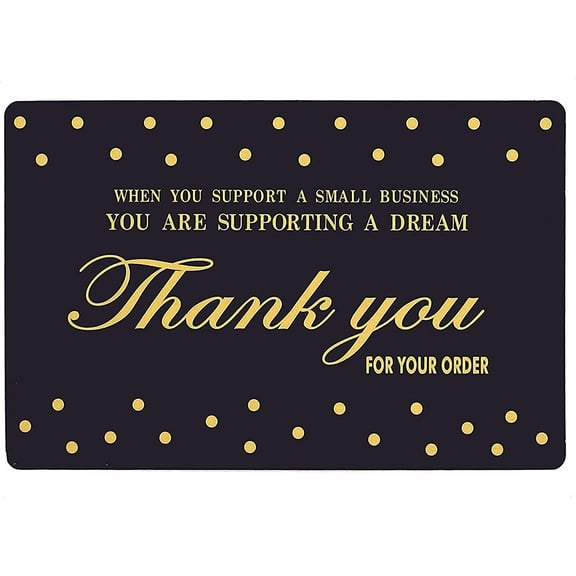 Thank You Cards Small Business 100 Pack -Business Card Sized -Thank You For Your Order and Supporting A Small Business - Best for Retail or Online Stores