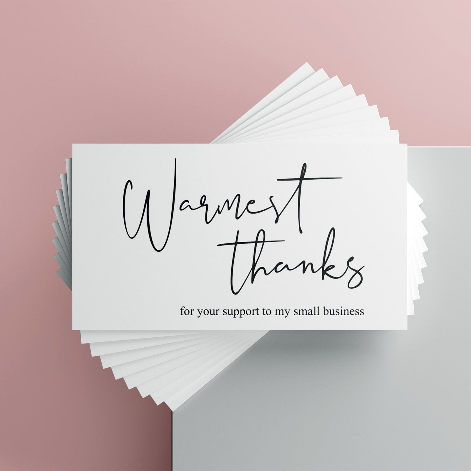 Thank You Cards Small Business Custom 100 Pack Teal Script Thank You Cards - 2x3.5 Inch Premium Cardstock For Business & Personal Use 2x3.5 Inch Cards - View #8