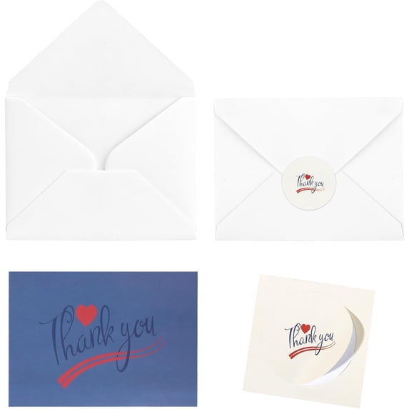 Thank You Cards with Envelopes 50Pcs 3.5x5 Inches, Minimalist Design | Perfect for Business, Weddings, Baby & Bridal Showers, Graduations & Funerals