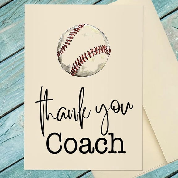 Thank You Coach Baseball Card, Sports Theme Greeting Card for Coaches Appreciation, Elegant Design for Sports Events