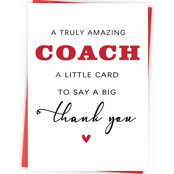 Thank You Coach Card, Sports Coach Appreciation Gift