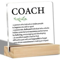 Thank You Coach Gifts Coach Definition Clear Desk Decorative Sign Coach Appreciation Gift Acrylic Sign with Stand Table Plaque Sign Keepsake Office Decor 4x4 Inch