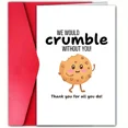 thumbnail image 1 of Thank You Cookie Card – "We Would Crumble Without You" – Cute Cookie Character Design – Blank Inside with Envelope – Perfect for Friends, Family, or Colleagues, 1 of 2