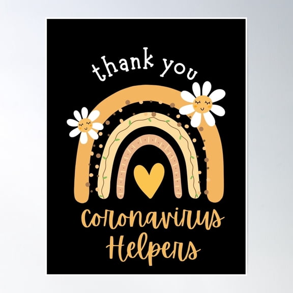 Thank You Coronavirus Helpers Poster Wall Art, Modern Wall Decor, 16x24 UNFRAMED