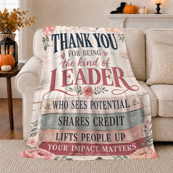 Thank You, Cozy Typography Art Scene, Warm Flannel Blanket for Living Room and Reading Nook with Detailed Artwork, Art Lovers Thank You Gift, Artistic Home Decor