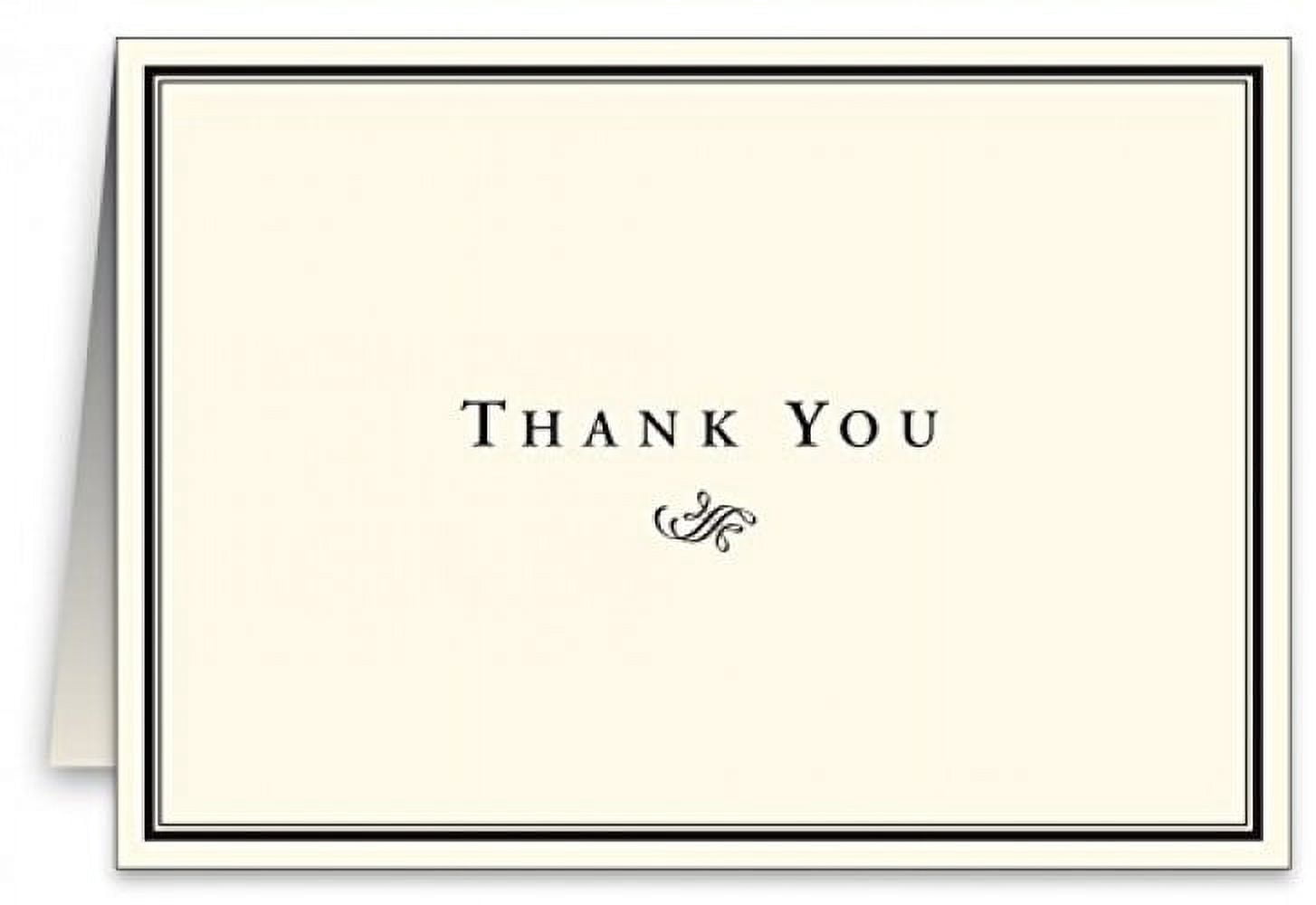 Thank You Cream Greeting Cards - Perfect for Weddings, Holidays, Thanksgiving, Birthdays, etc. | 4.5" x 6" Cards When Folded (A6 Size) | 25 Cards and 25 Envelopes Per Pack