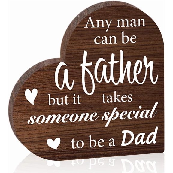 Thank You Dad Gifts From Daughter Son -Takes Someone Special To Be A Dad 5"Wooden Heart Sign Retro Home Office Decor Gift for Men - Fathers Day Birthday Gifts For Father -A14