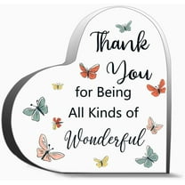Thank You For Being All Kinds Of Wonderful Unique Acrylic Heart Shaped Plaque Desk Decorations Present For Christmas Wedding Gifts