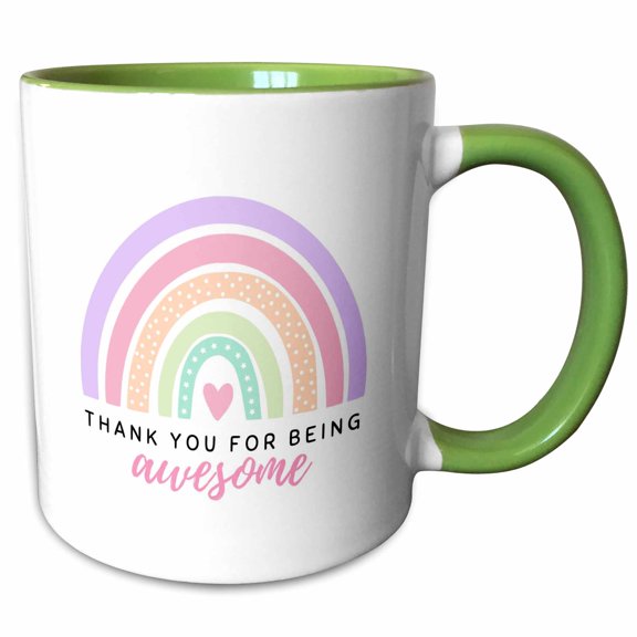 3drose, Thank You for Being Awesome Friend Family Gratitude Appreciation Love, 15oz Two-tone Green Mug