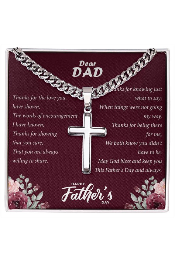 Thank You For Everything, Dad! - Cuban Link Chain with Artisan Cross