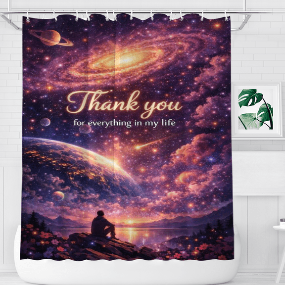 Thank You For Everything In My Life Shower Curtain, Soft Bathroom Decor, 72 x 72 Inch