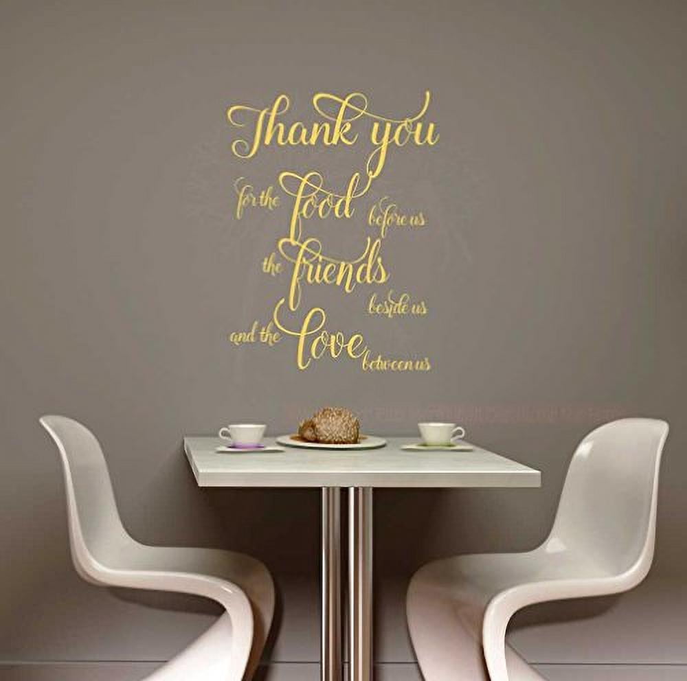 Thank You For Food, Friends, Love Vinyl Wall Decals Home Décor Quote ...