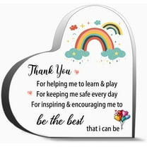 Thank You For Helping Me To Learn Gratitude Quote Thank You Gifts For Women Men, Decoration Heart Shape Acrylic Sign Gift