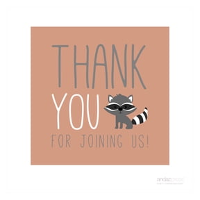 Thank You For Joining Us Woodland Friends Birthday Square Gift Labels, 40-Pack