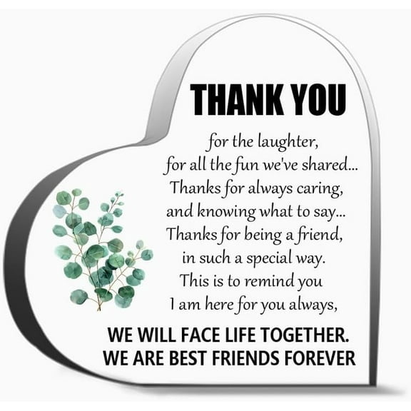 Thank You For The Laughter For All The Fun We Ve Shared Gifts Desk Decorative Sign Acrylic Sign For Office Desk Table Shelf 4X4In