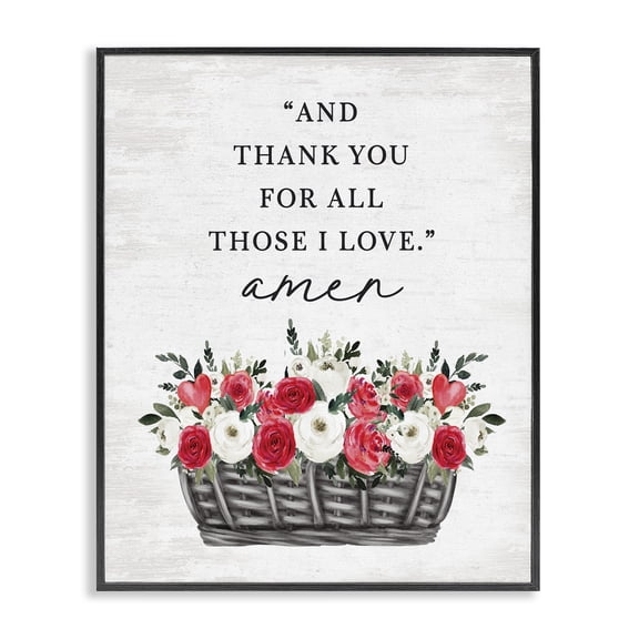 Stupell Industries Thank You For Those I Love Prayer Black Framed Giclee Art, design by Lettered and Lined, 14 x 11