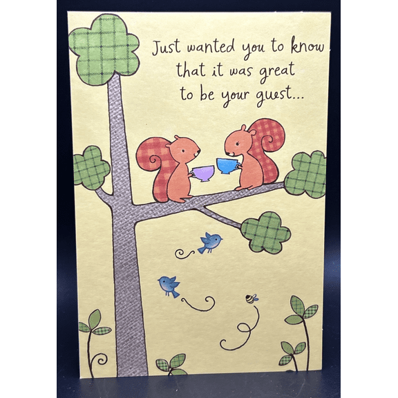 Thank You For Your Hospitality Greeting Card w/Envelope