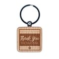 thumbnail image 1 of Thank You For Your Order Formal with Flower Square Keychain Charm Tag - Engraved Wood, 1 of 6
