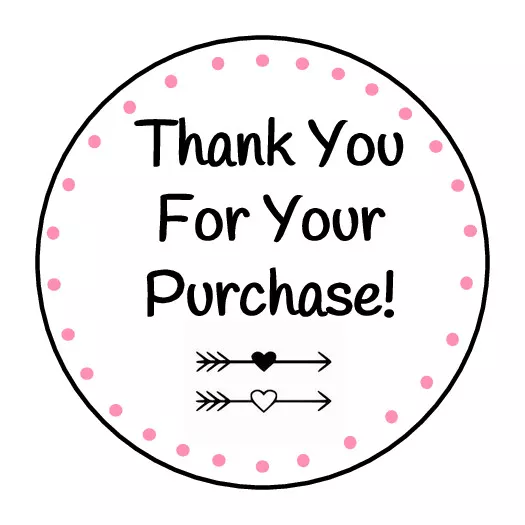 Purchase Sticker Thank You For Your Purchase Arrows Labels Round Stickers Phone Decal ...