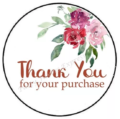 Purchase Sticker Thank You For Your Purchase Flower Stickers Small Business Phone Decal ...