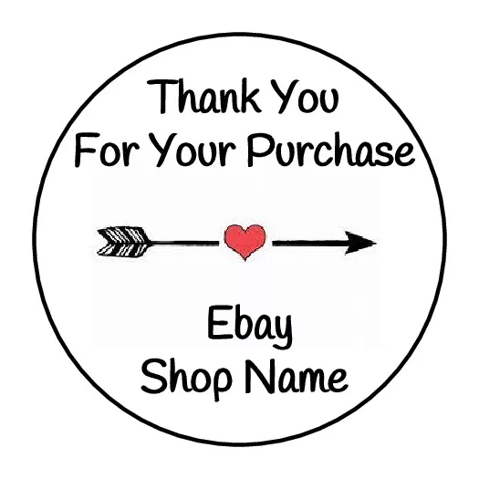 Purchase Sticker Thank You For Your Purchase Red Heart Arrow Labels Round Stickers Phone ...