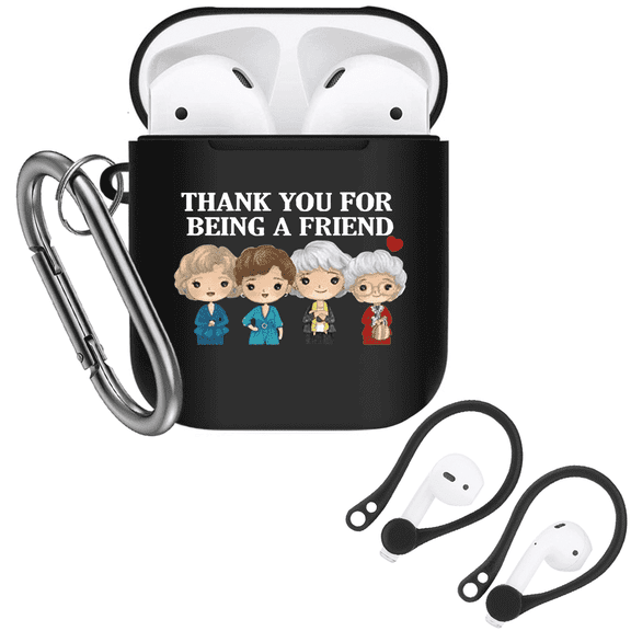 Thank You for Being A Friend Protective Cover Skin - Golden Girls Merch Hard Shell Compatible with Popular Wireless Earbuds Charging Case(1st/2nd Gen) , Black