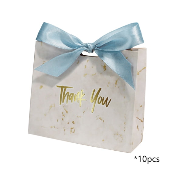 Thank You Gift Bags Small Size 10-Pack 11.5x10cm, Small Clear Gift Bags with Bow, Paper, Sturdy, for Snacks, Favors, Sundries, Festive Parties, Decorations and Celebrations