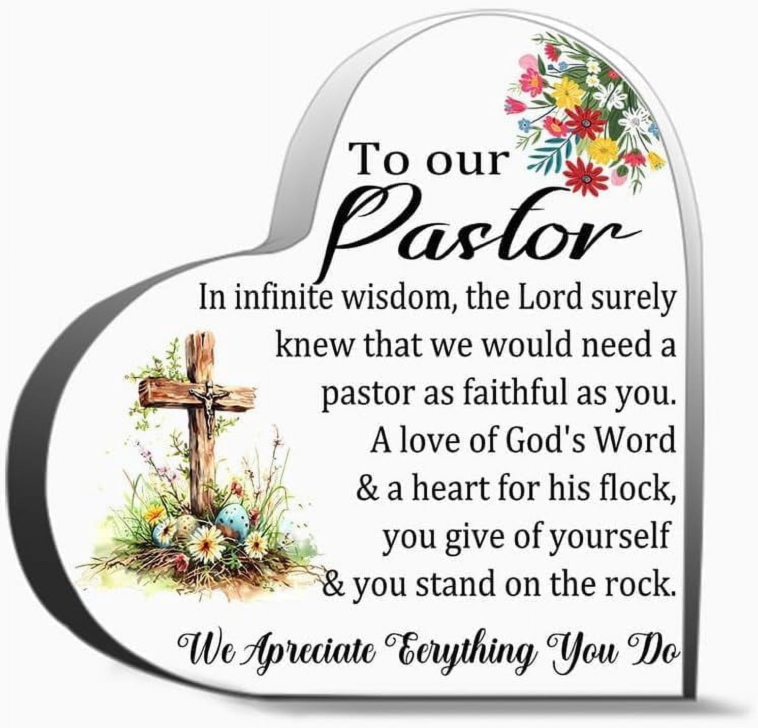 Thank You Gift For Pastor Pastor Appreciation Gifts Acrylic Heart ...
