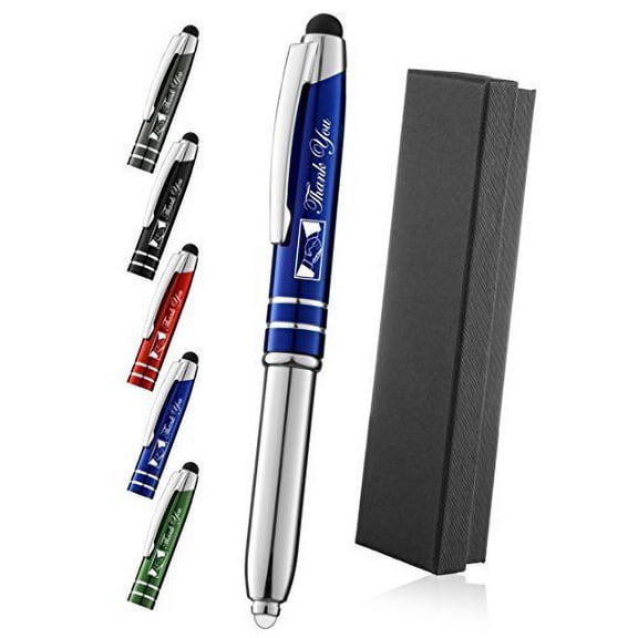 Thank You Gift Pen for Your Boss Coworker Wife Husband Dad Mom Doctor, 3 in1 Stylus+Metal Ballpoint Pen+LED Flashlight-Compatible with Most Phones and Touch Screen Devices,Blue