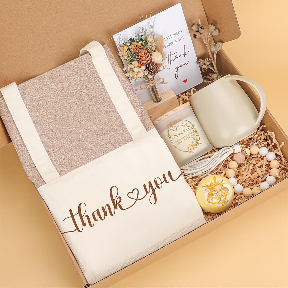 Thank You Gift for Women ,Appreciation Gift Set with Canvas Tote Bag ...