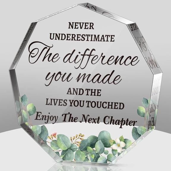 Thank You Gift for Women Inspirational Gift Office Coworker Gifts Graduation Gift for Friends Classmates Colleague Leaving Job Farewell Gift Teacher Appreciation Keepsake(Nonagon Leaves)