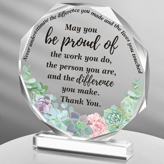 Thank You Gift for Women Inspirational Gift Office Coworker Gifts Graduation Gift for Friends Classmates Colleague Leaving Job Farewell Gift Teacher Appreciation Keepsake(Classic Nonagon)