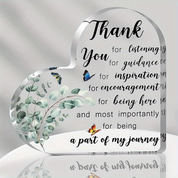 Thank You Gift For Women Men Appreciation Gifts For Teacher Boss Coworkers Home Office Desk Decoration Heart Shape Acrylic Sign Gift Leaving Farewel Goodbye Gifts