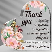 Thank You Gift for Women Men 4 x 4 Inch, Acrylic Heart Sign, Valentines Day Christmas Thanksgiving Birthday Appreciation Gift for Teacher Boss