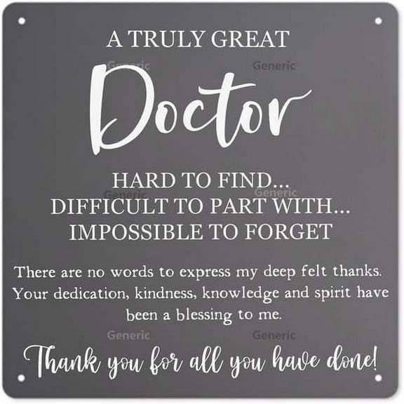 Thank You Gifts for Doctor Retirement Doctors Doctor Gifts Appreciation Gifts for Doctors Cubicle Décor Keepsake for Colleagues Women Sign Office Bar Accessories Metal Tin Sign Wall Decor 8 * 8 in