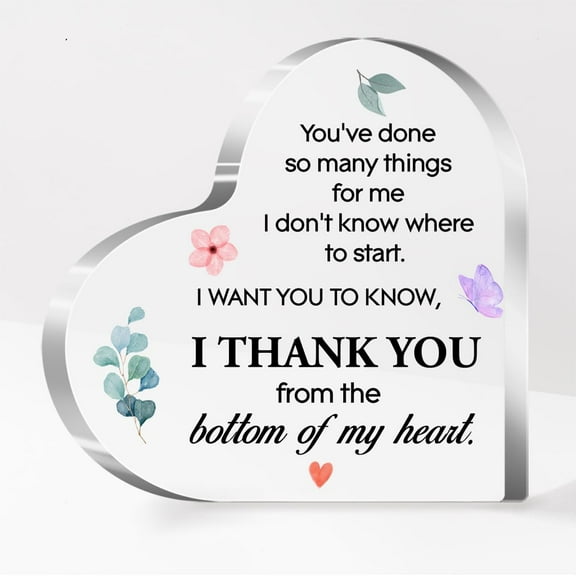 Thank You Gifts for Friends,Thanks Gifts for Women Coworker,Appreciation Gifts for Classmates Thanksgiving Gift for Colleague,I Thank You From The Bottom Of My Heart Sign Acrylic Plaque