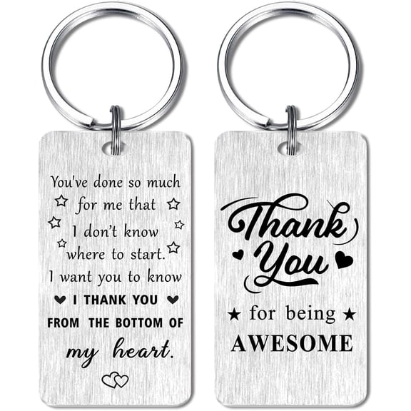 Thank You Gifts Keychain for Women Men, Appreciation Gifts for Employee Teacher Volunteer, Thank You Birthday Key Chain Present
