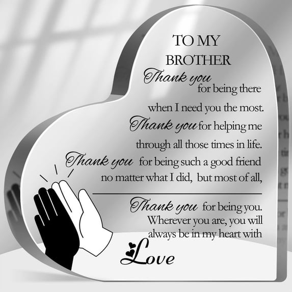Thank You Gifts For Men Brother Brother Friendship Keepsake Plaque Best Brother Appreciation Gift Thank You Brother Sign Plaque For Home Desk Decor 4X4 In Birthday Gifts For Women Men Office Home