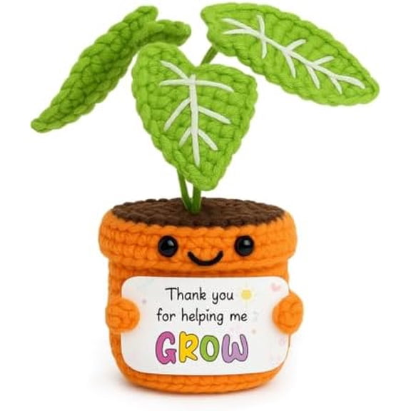 Thank You Gifts for Teacher Boss Coworker Knitted Plant Potted Friend Dad Mom | Birthday Appreciation Gifts for Retirement, Last Day of School | Unique Decor for Men Women$$Home Decor, Kitchen