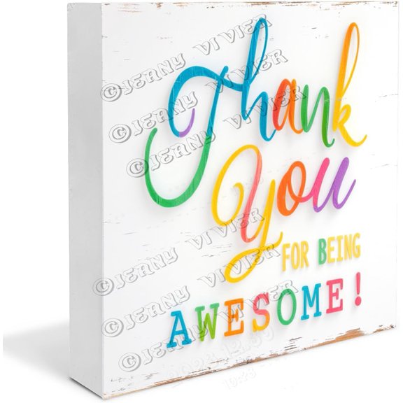 Thank You Gifts, Thanks for Being Awesome,wooden Box Block Sign Keepsake Present, Your Awesome Gifts,Appreciation Gifts,Inspirational Quote Gifts for Women5"x5"