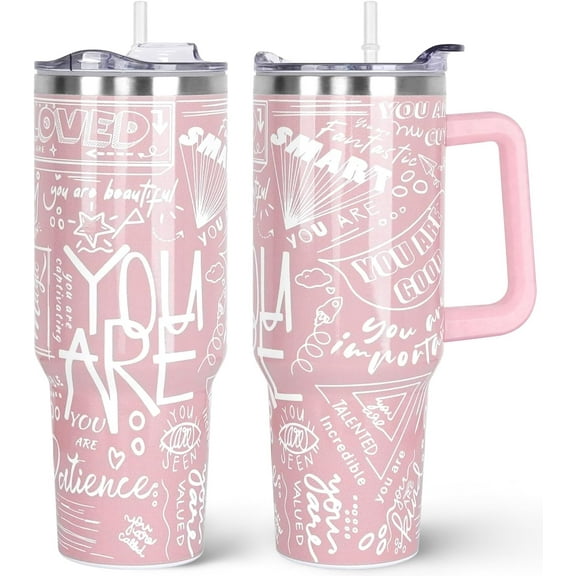 Thank You Gifts for Women 40oz Tumbler with Handle and Straw Lid Work Gifts |Retirement Gifts Vacuum Insulated Leak Proof Tumbler Chaos Coordinator Gifts|Appreciation Gifts Stainless Steel|Muticolor