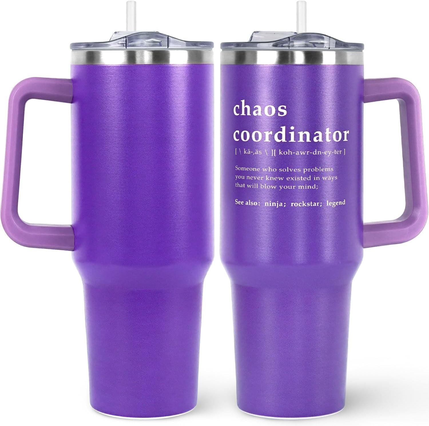 Thank You Gifts for Women 40oz Tumbler with Handle and Straw Lid Work