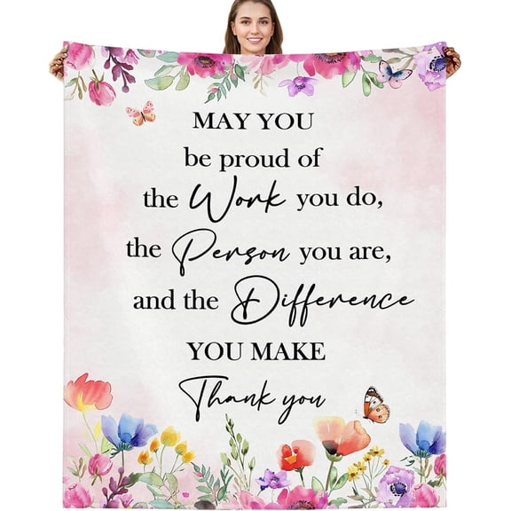 Thank You Gifts for Women, Appreciation Gifts for Coworkers Retirement Gifts 50x60 Inch Thank You Blanket Gift Farewell Gifts for Women Friends, Teacher Employee Boss Appreciation Gifts Goodbye Gift