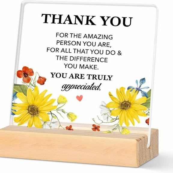 Thank You Gifts for Women, Appreciation Gifts for Teacher Coworkers Boss Counselor Nurse Volunteer, Inspirational Gift for Hostess Mom Aunt Thankful Signs Home Office Desk Decor