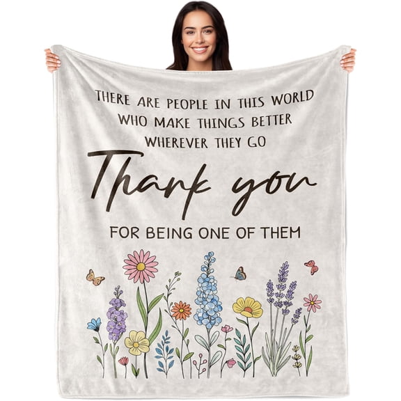 Thank You Gifts for Women, Appreciation Gifts for Women, Thank You Gift Ideas for Friends, Employee/Teacher/Coworkers Appreciation Gift, Thankful for You Presents 60"X50" Blanket